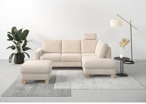 Home affaire Ecksofa "Summer L-Form", mit Ottomane, wahlweise mit Bettfunktion und Bettkasten, Cord-Bezug