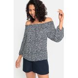 LASCANA Carmenbluse in leichter Crinkle-Optik, Damenbluse, schulterfrei