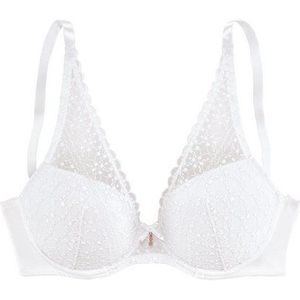 Nuance - BH - Wit - Met Steuncups - Mooie Borduurkant - Licht Gewatteerd