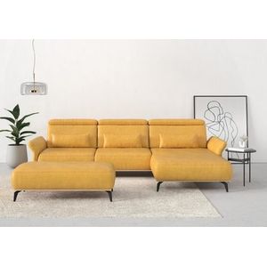 Places of Style Ecksofa »Fjord L-Form«, massiv, wahlweise mit Armlehnfunktion, Kopf- Sitztiefenverstellung