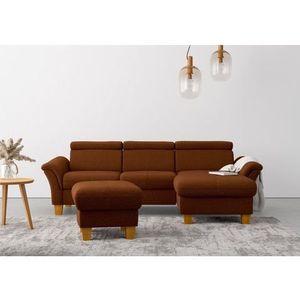 Home affaire Ecksofa »Lindgren L-Form«, wahlweise mit Bett mit klappbaren Rollen, Kasten und Kopfverstellung