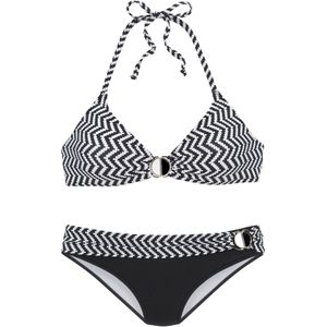 Look - Beugelbikini - Groen/Wit - Gedessineerd - Siergespen