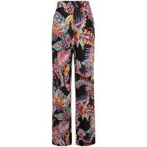 Pantalon - Zwart/Multicolour - Viscose Jersey - Met Steekzakken