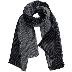 ESPRIT Gestructureerde geweven sjaal, Donkerblauw, One Size