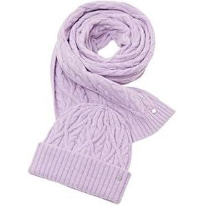 ESPRIT Cadeauset: beanie en sjaal van wolmix, lavendel, Eén Maat