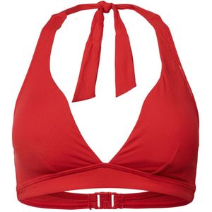 ESPRIT Women Beach Voorgevormde Halter Bikinitop met Ribstructuur Rood