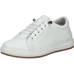 Sneakers - Wit - Leer - Vetersluiting - Normale Breedte