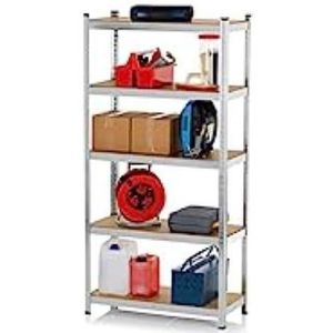 EASYmaxx Rek voor zware lasten | 180 x 90 x 40 cm | ca. 875 kg capaciteit | rek en werkbank | kelderrek, opbergrek met 5 verstelbare planken | kelder, garage, hobbyruimte, werkplaats