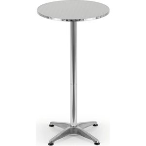 EASYmaxx hoge tafel opvouwbaar + in hoogte verstelbaar - rond 60x115 cm - roestvrij staal