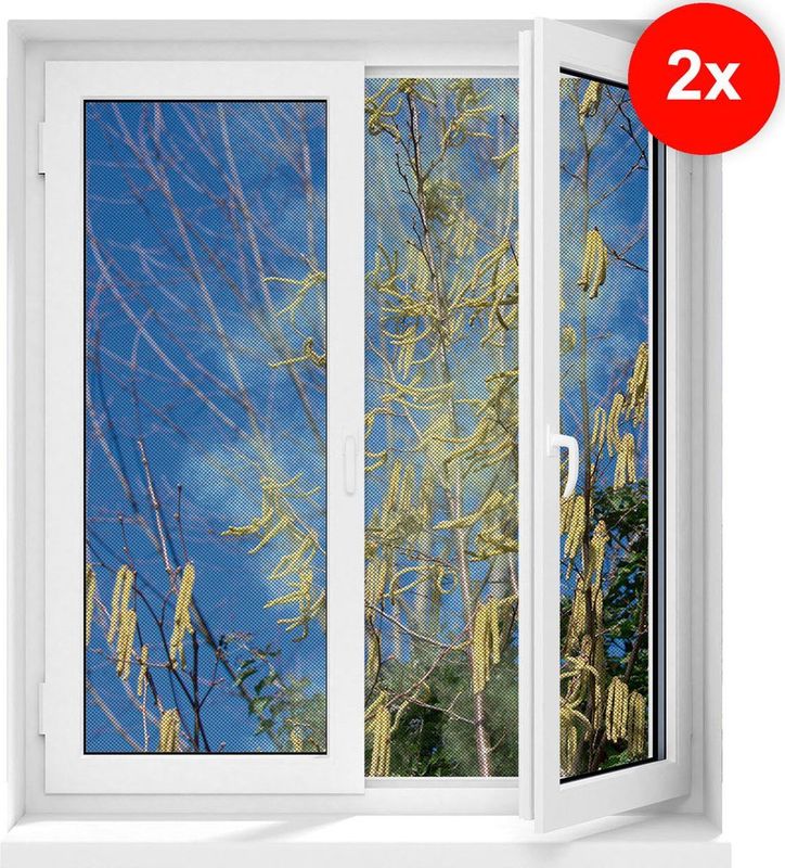 Hoberg raamhor met pollenbescherming 150 x 130 cm - snijdbaar & magnetisch - set van 2