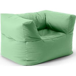 Lumaland Zitzak Lounge Modulaire stoel | Eenvoudig uitbreidbare en lichte bank | Wasbare & Waterbestendige zitmeubels voor binnen & tuin | Indoor & Outdoor zitgarnituur | 96 x 72 x 70 cm [pastelgroen)
