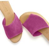 LASCANA Pantolette, Mule, Sandale, offener Schuh aus hochwertigem Leder mit Keilabsatz