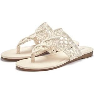 Lascana Slippers Mule, sandaal, open schoen, teenverdeler, trendy haakoptiek VEGAN