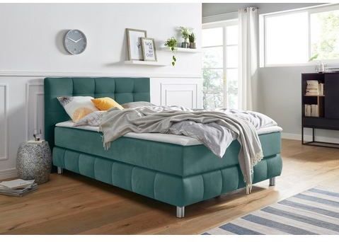 andas Boxspringbett "Salo XXL", in Samtoptik oder Struktur, 6 Breiten in Überlänge 220cm, 4 Härtegrade