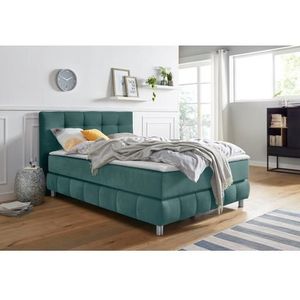 andas Boxspring Salo XXL in fluwelige look of structuurstof, 6 breedten in extra lang 220 cm, 4 hardheden