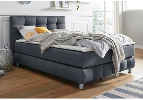 andas Boxspringbett "Salo XXL", in Samtoptik oder Struktur, 6 Breiten in Überlänge 220cm, 4 Härtegrade
