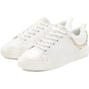 Sneakers - Effen - Imitatieleder - Snoersluiting