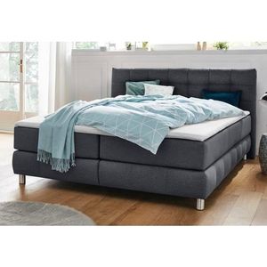 andas Boxspringbett "Salo XXL", in Samtoptik oder Struktur, 6 Breiten in Überlänge 220cm, 4 Härtegrade