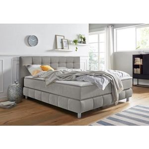 andas Boxspringbett »Salo XXL«, in Samtoptik oder Struktur, 6 Breiten in Überlänge 220cm, 4 Härtegrade