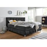 andas Boxspringbett "Salo XXL", in Samtoptik oder Struktur, 6 Breiten in Überlänge 220cm, 4 Härtegrade