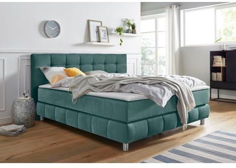 andas Boxspringbett "Salo XXL", in Samtoptik oder Struktur, 6 Breiten in Überlänge 220cm, 4 Härtegrade
