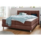 andas Boxspringbett "Salo XXL", in Samtoptik oder Struktur, 6 Breiten in Überlänge 220cm, 4 Härtegrade
