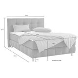 andas Boxspringbett »Salo XXL«, in Samtoptik oder Struktur, 6 Breiten in Überlänge 220cm, 4 Härtegrade