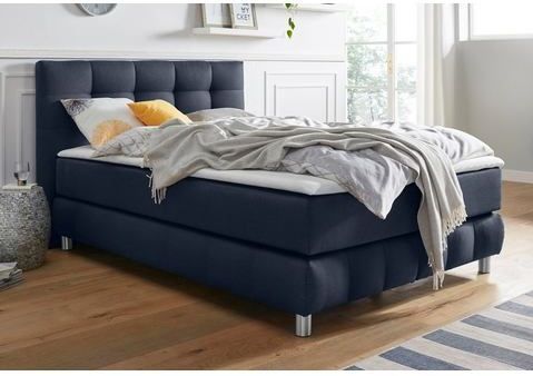 andas Boxspringbett »Salo XXL«, in Samtoptik oder Struktur, 6 Breiten in Überlänge 220cm, 4 Härtegrade