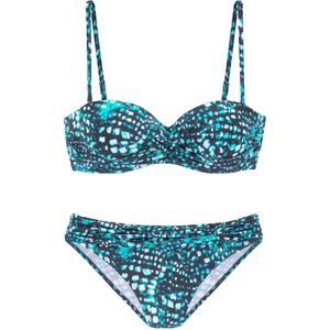 Look - Beugelbikini - Marine Gedessineerd - Gewatteerd