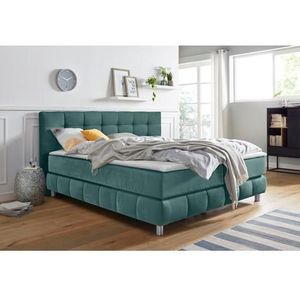 andas Boxspringbett »Salo XXL«, in Samtoptik oder Struktur, 6 Breiten in Überlänge 220cm, 4 Härtegrade