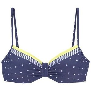 Beugelbikini - Blauw/Geel Gedessineerd - Recycling-Polyamide