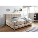 andas Boxspringbett "Salo XXL", in Samtoptik oder Struktur, 6 Breiten in Überlänge 220cm, 4 Härtegrade