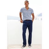 H.I.S Henleyshirt, Kurzarmshirt mit Henleykragen, strukturierte Baumwolle