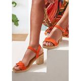 LASCANA Sandale, Sandalette, Sommerschuh Riemchensandalette aus weichem Leder mit Blockabsatz