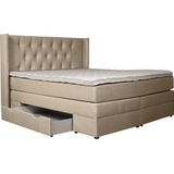 Places of Style Boxspringbett "Elegance", mit schöner Knopfheftung, in den Härtegraden H2 & H3, inkl. Schubladen