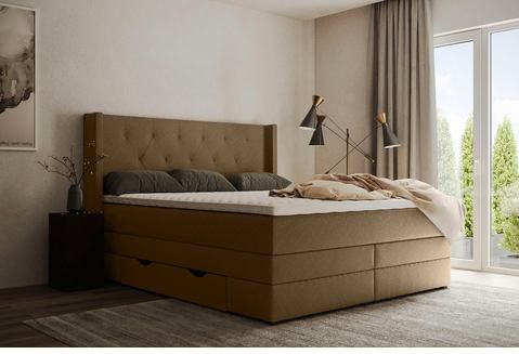 Places of Style Boxspringbett "Elegance", mit schöner Knopfheftung, in den Härtegraden H2 & H3, inkl. Schubladen