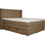 Places of Style Boxspringbett "Elegance", mit schöner Knopfheftung, in den Härtegraden H2 & H3, inkl. Schubladen