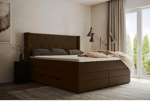 Places of Style Boxspringbett "Elegance", mit schöner Knopfheftung, in den Härtegraden H2 & H3, inkl. Schubladen