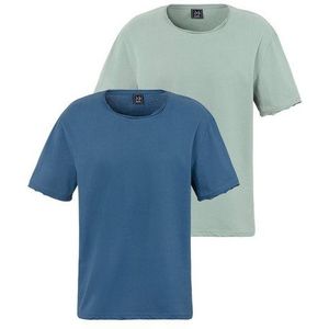 John Devin - T-shirt - Blauw/Mint - 100% Katoen - Set van 2