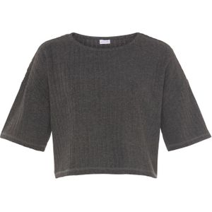 Lascana - Loungeshirt - Antraciet mêlee - 3/4-mouwen - Zachte Brei