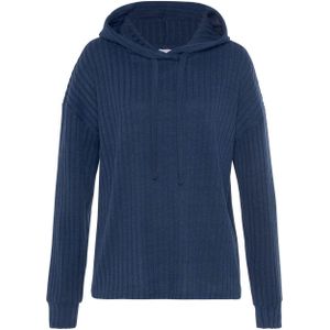 Lascana - Hoodie - Blauw mêlee - Breipullover met Capuchon - Loungewear