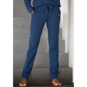 Harembroek - Blauw Mêlee - Loungewear - Met Bindstrik en Opgestikte Zakken