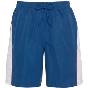 Look - Effen Zwembroek - Blauw/Rood - Elastisch - Steekzakken