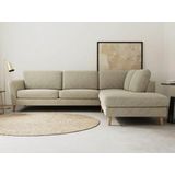 Home affaire Ecksofa "MARSEILLE 278/202 cm, L-Form, Ottom. rechts/links", Massivholzbeine aus Eiche, in verschieden Bezügen und Farbvarianten