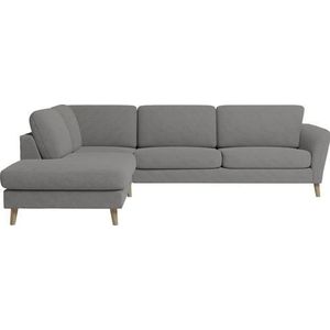 Home affaire Ecksofa "MARSEILLE 278/202 cm, L-Form, Ottom. rechts/links", Massivholzbeine aus Eiche, in verschieden Bezügen und Farbvarianten