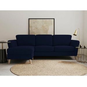 Hoekbank - Blauw - Naturel Poten - 242 cm Breedte - 152 cm Diepte - 88 cm Hoogte