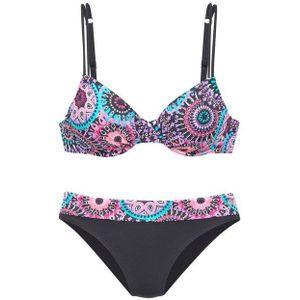 Look - Gedessineerd - Beugelbikini - Paars - Met Sluiting Achter