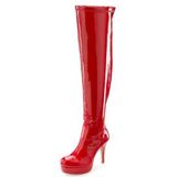 LASCANA Belle Affaire High-Heel-Stiefelette mit Plateau, Overkneestiefel in erotischer Lack-Optik