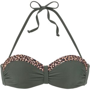 Bandeau Bikini - Olijf/Luipaard - Gewatteerd - Handwas