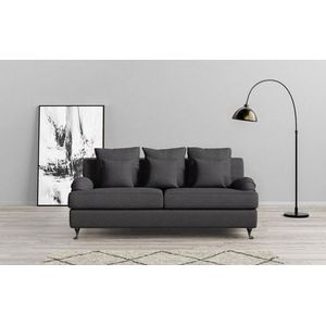 Driezitsbank - Donkergrijs - Vintage/Venge - 210 cm Breedte